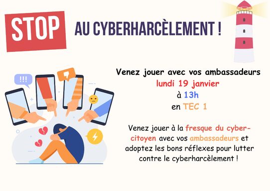 Affiche "Stop au cyberharcèlement"